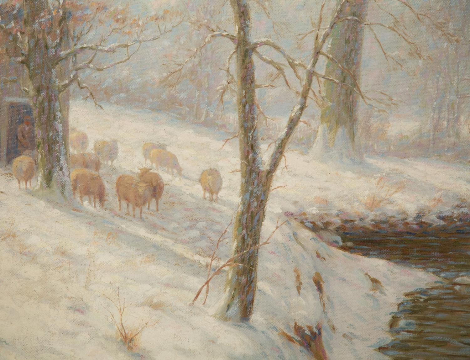 A Creek in a Snowy Landscape