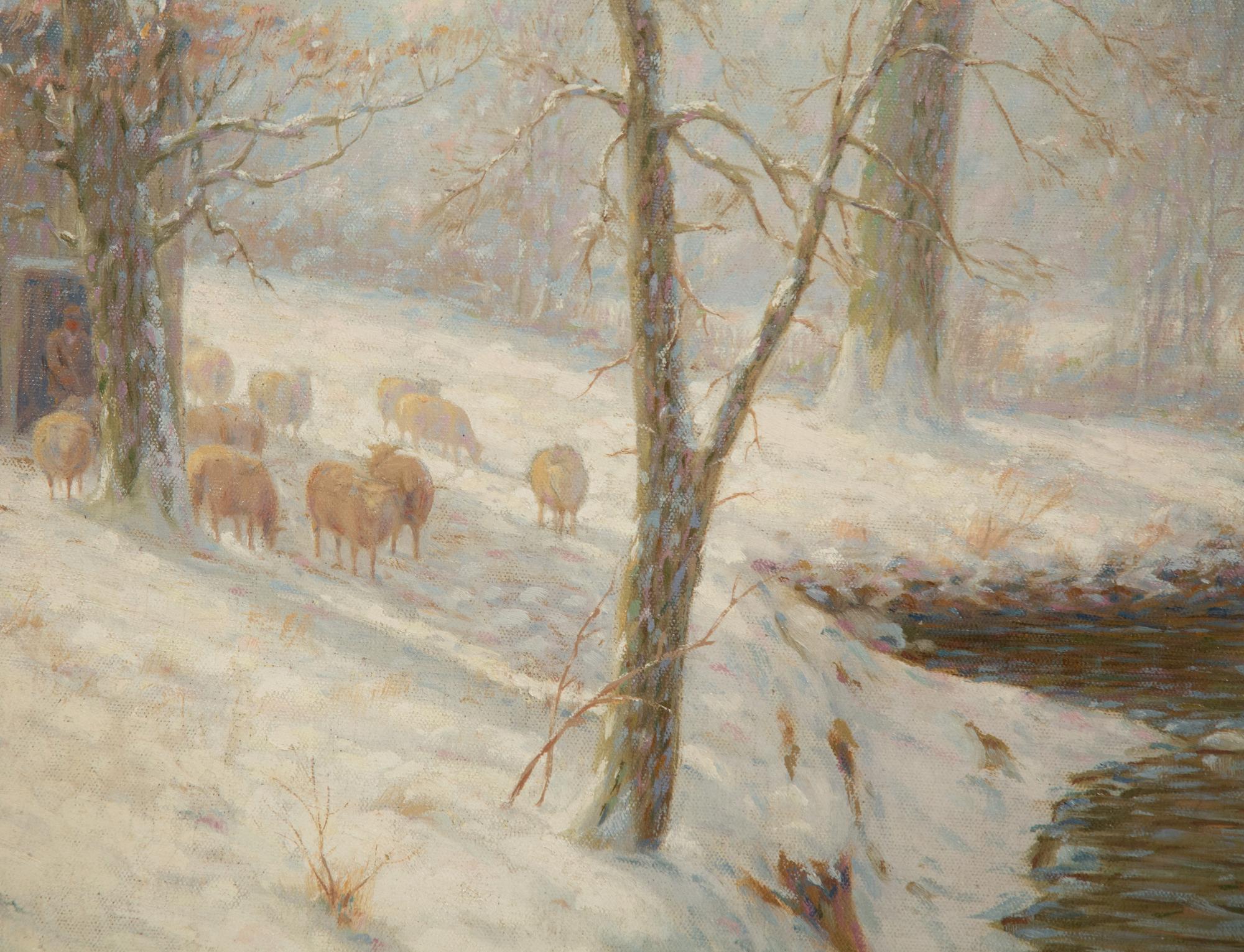 A Creek in a Snowy Landscape