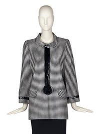 Pierre Cardin Haute Couture Gingham Coat with Vinyl Details