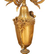 A Pair of Empire Style Six-Light Bronze Urn-form Candelabra