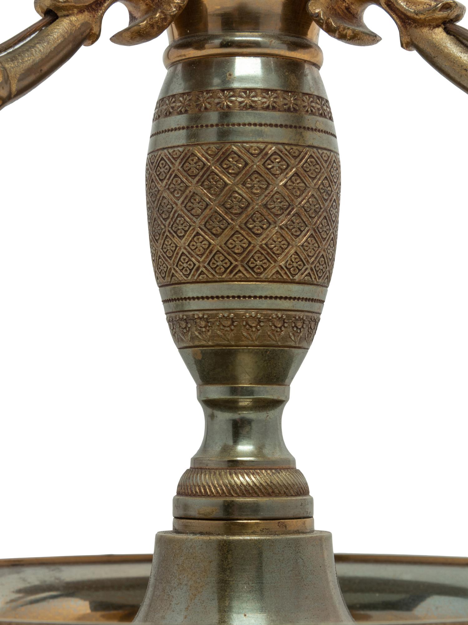 An Empire Style Brass Bouillotte Lamp