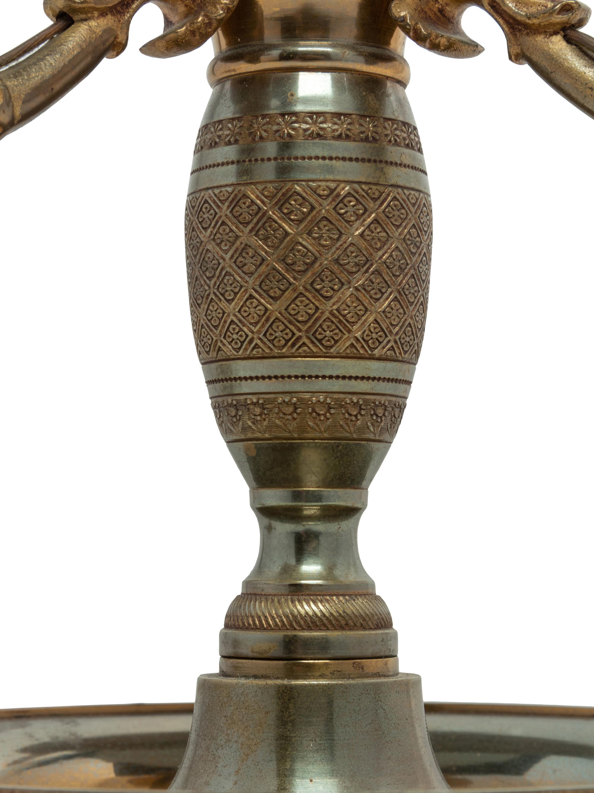 An Empire Style Brass Bouillotte Lamp