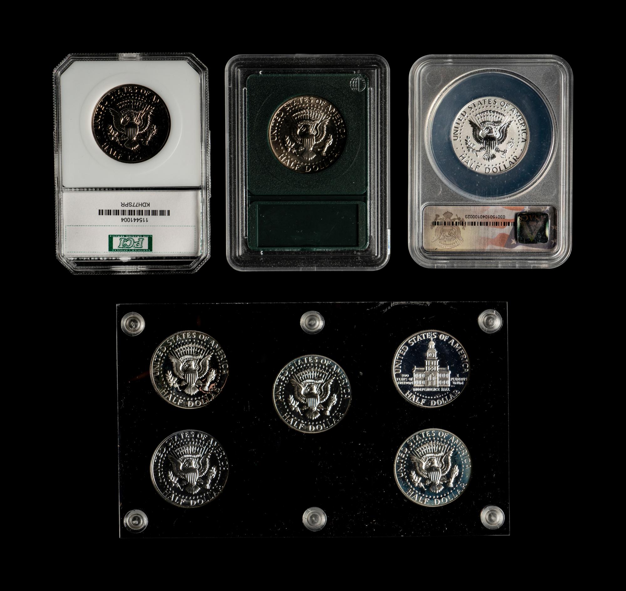 A Large Collection of John F. Kennedy 50c Proof and Coins
