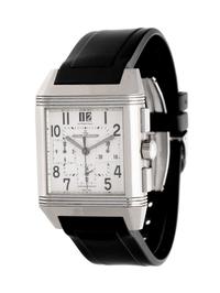 JAEGER-LeCOULTRE, STAINLESS STEEL REF. 230.8.45 'REVERSO SQUADRA' CHRONOGRAPH GMT WRISTWATCH