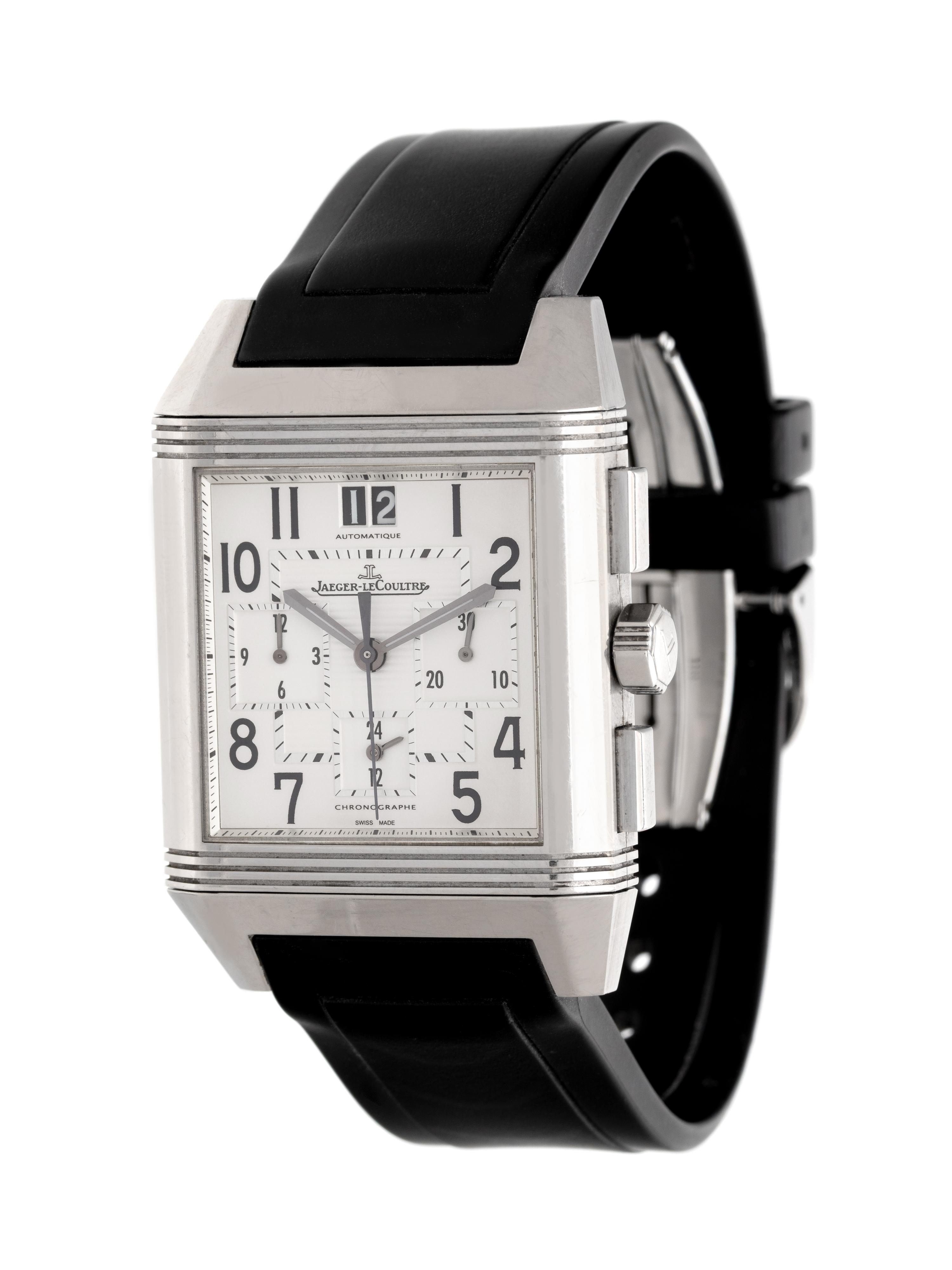 JAEGER-LeCOULTRE, STAINLESS STEEL REF. 230.8.45 'REVERSO SQUADRA' CHRONOGRAPH GMT WRISTWATCH