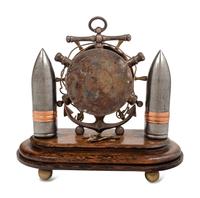 A Continental Steel and Brass Nautical Mantel Clock