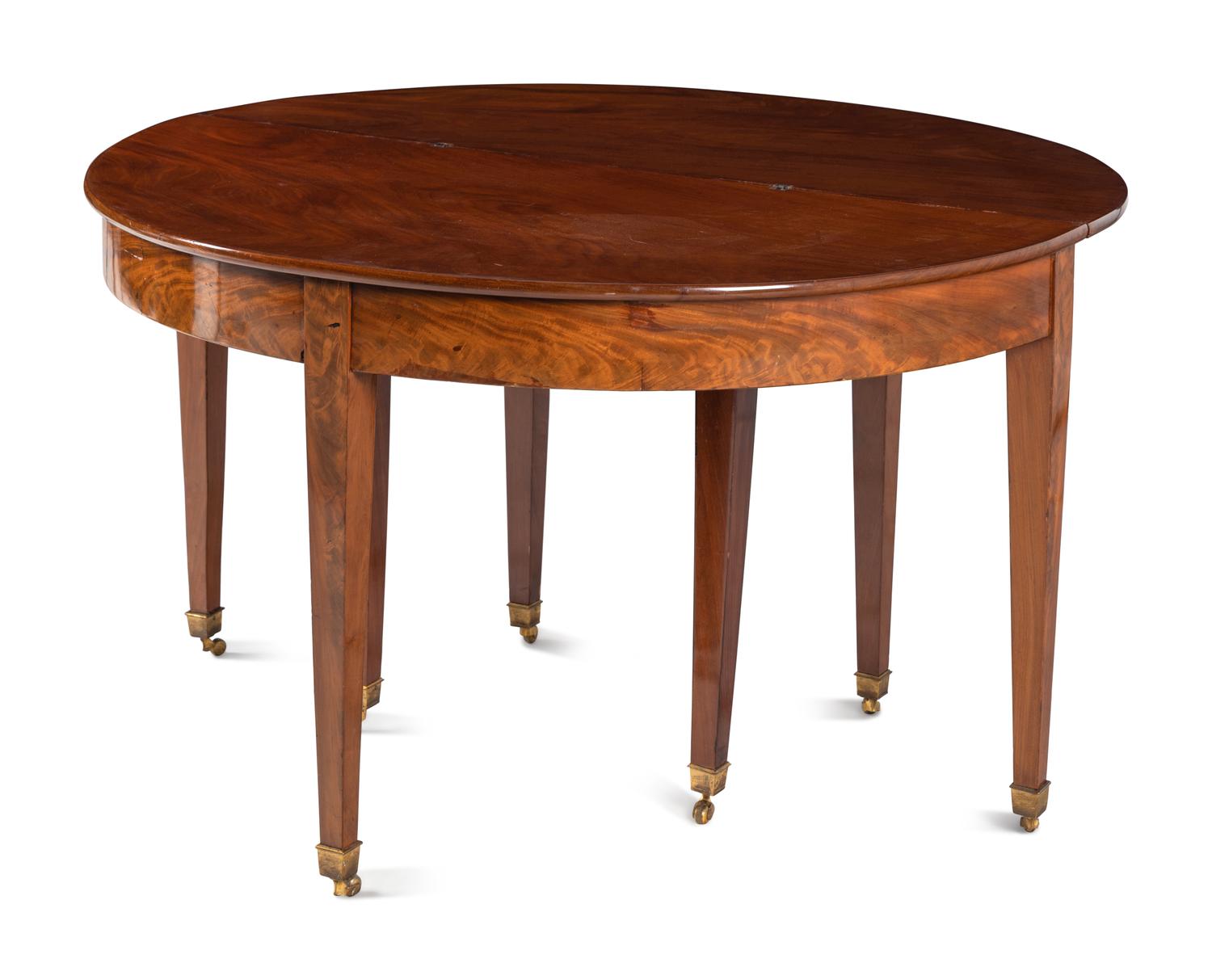 A George III Style Mahogany Demilune Extension Dining Table