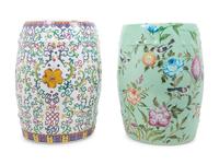 Two Glazed Porcelain Garden Seats