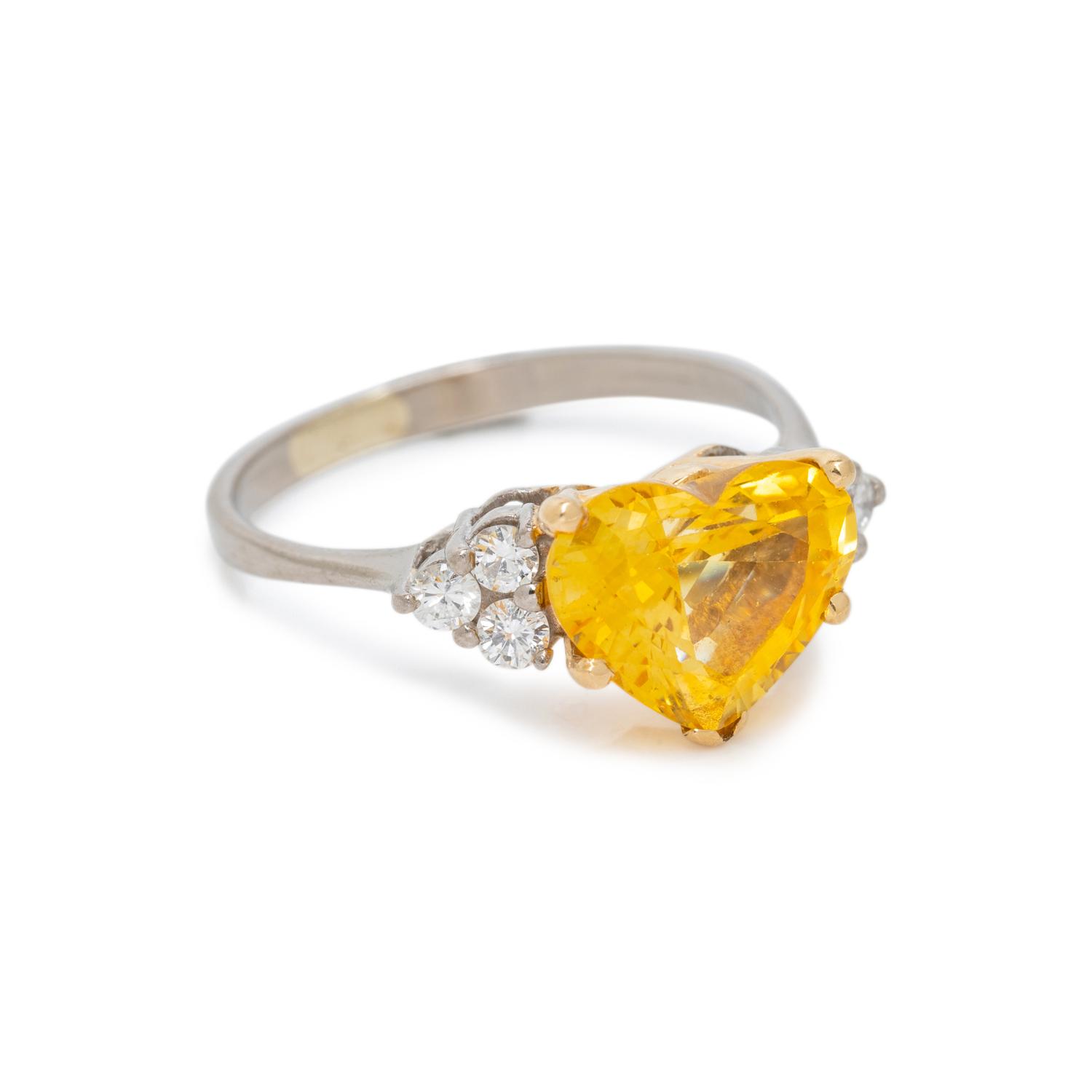 YELLOW SAPPHIRE AND DIAMOND RING