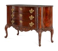 A Pair of Ralph Lauren Heiress Carved Mahogany Commodes
