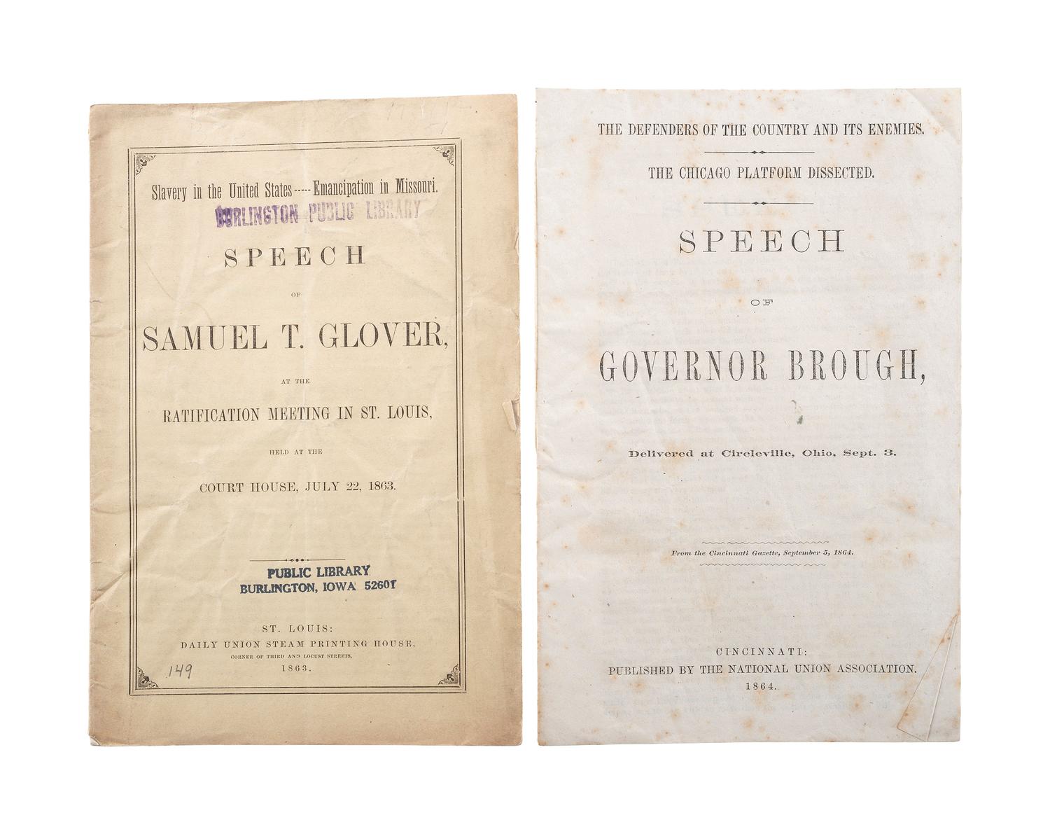 [SLAVERY, ABOLITION & EMANCIPATION]. A group of 40 antebellum and Civil War-era pamphlets on enslavement, abolition, emancipation, and colonization, comprising:
