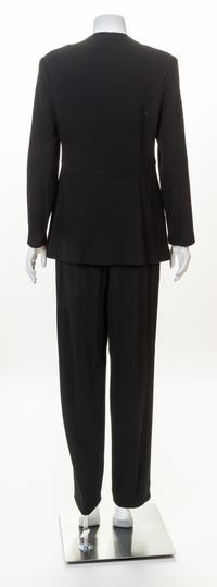 A Geoffrey Beene Black Jacket, Pant and Skirt Ensemble, Each size 8.