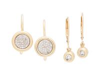 COLLECTION OF YELLOW GOLD AND DIAMOND EARRINGS