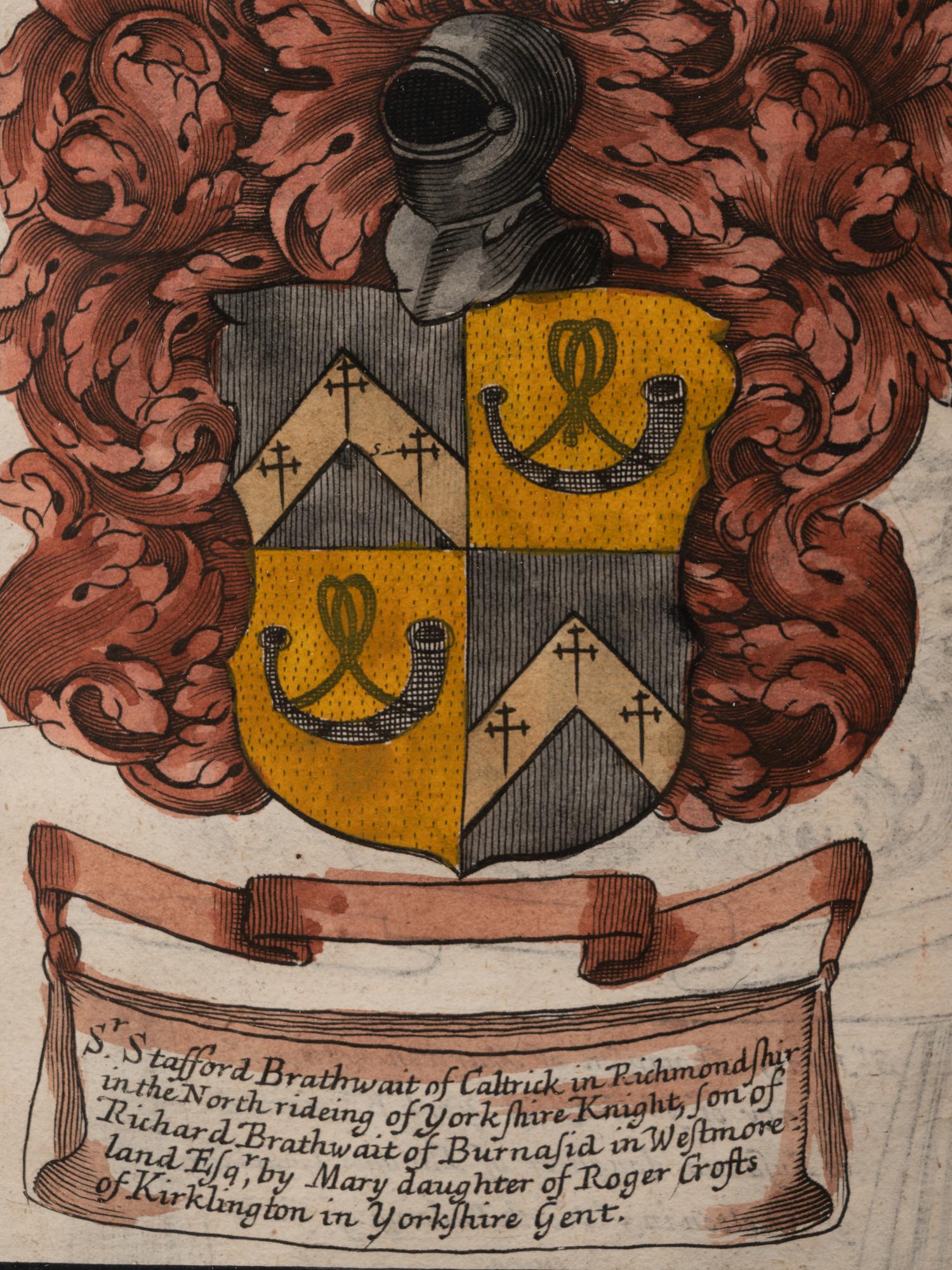 A Set of Four Hand-Colored Heraldic Engravings