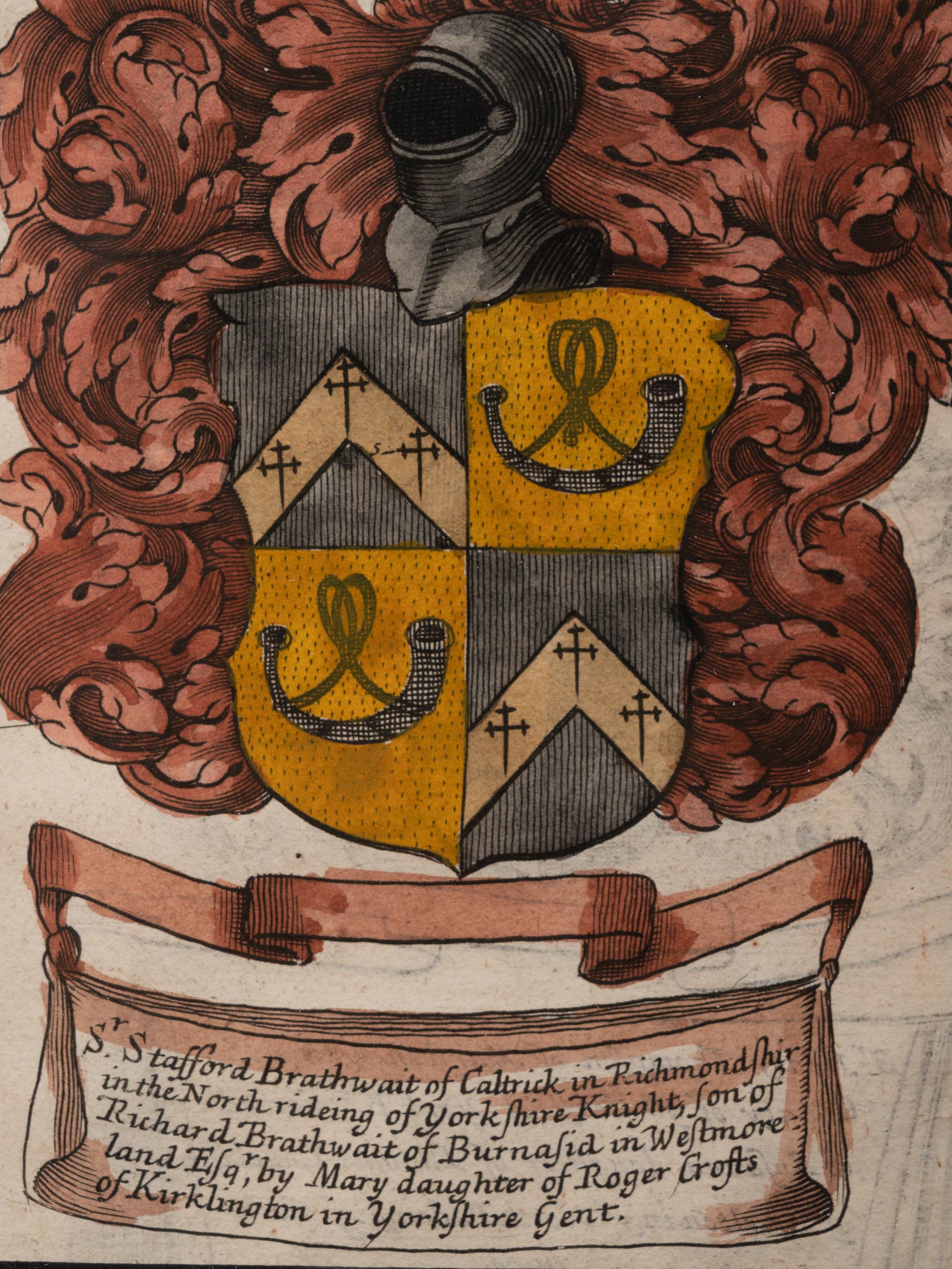A Set of Four Hand-Colored Heraldic Engravings