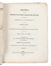 LEWIS, Meriwether and William CLARK. Travels to the Source of the Missouri River... London, 1814. FIRST ENGLISH EDITION.