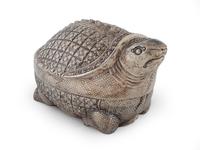 A Burmese Silver High Relief Turtle-Form Box — LATE 19TH/EARLY 20TH CENTURY