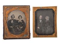 [EARLY PHOTOGRAPHY]. A group of 17 daguerreotypes and ambrotypes of couples of varying ages, including:
