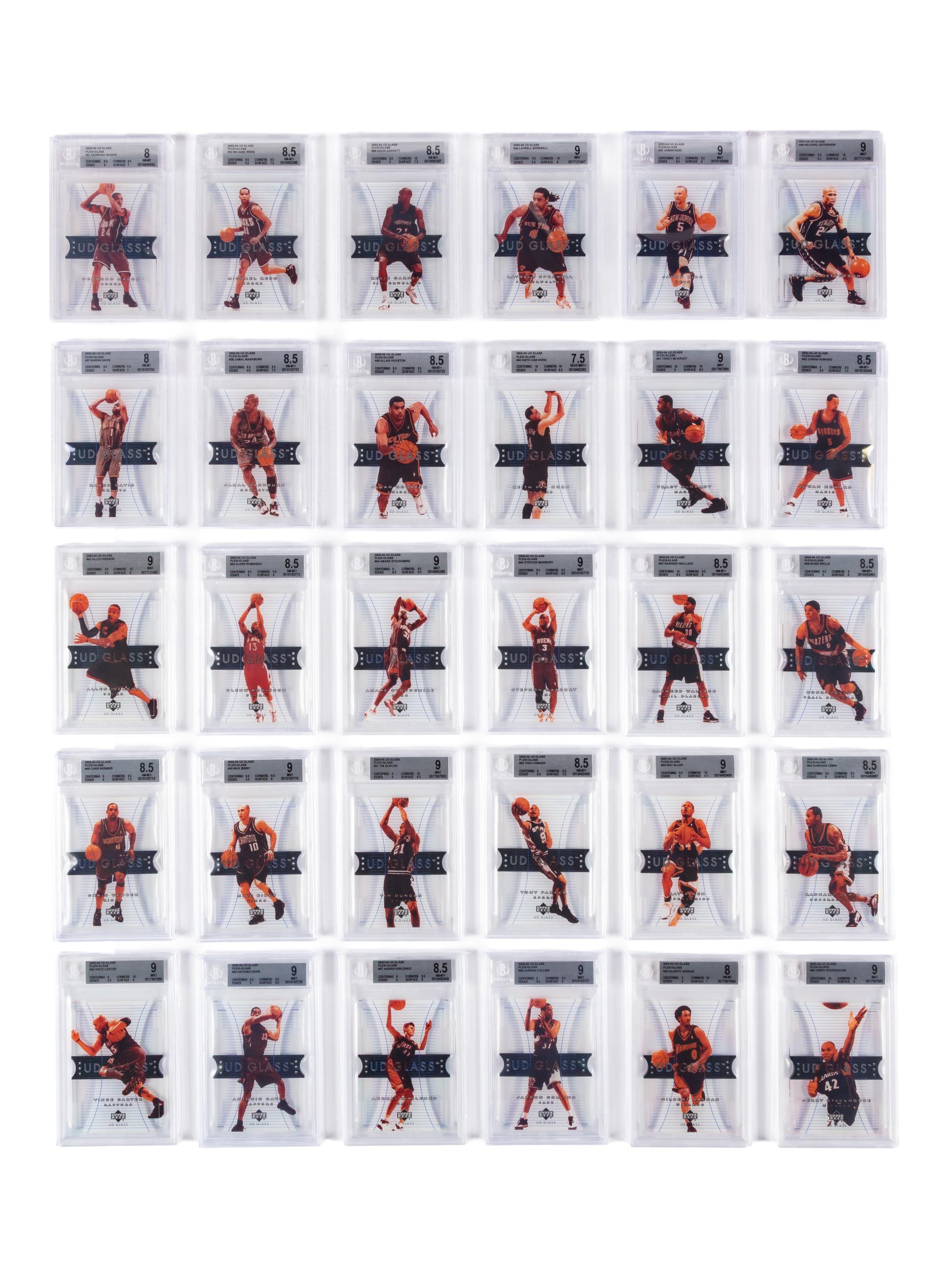 A Complete Set of 2003-04 Upper Deck BGS Graded Plexiglass Parallel Basketball Cards (60/60) With Glass Rookies (38/40) Including LeBron James Numbered Rookie Card