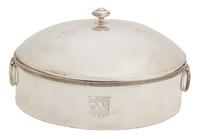 A Silver-on-Copper Warming Dish Diameter 12 1/2 inches.
