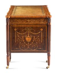 An Edwardian Marquetry Desk and Associated Side Chair