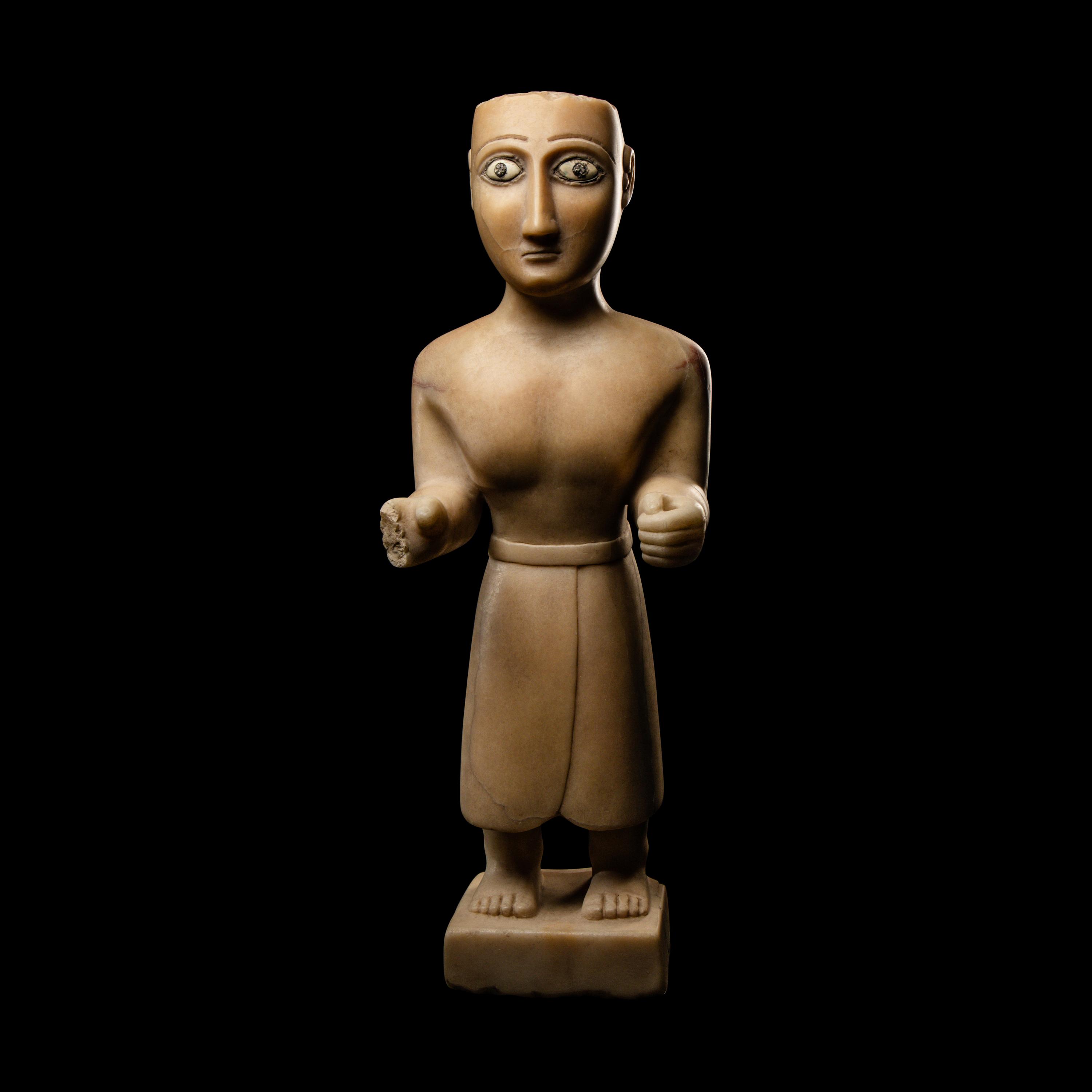 A South Arabian Alabaster Standing Male Figure