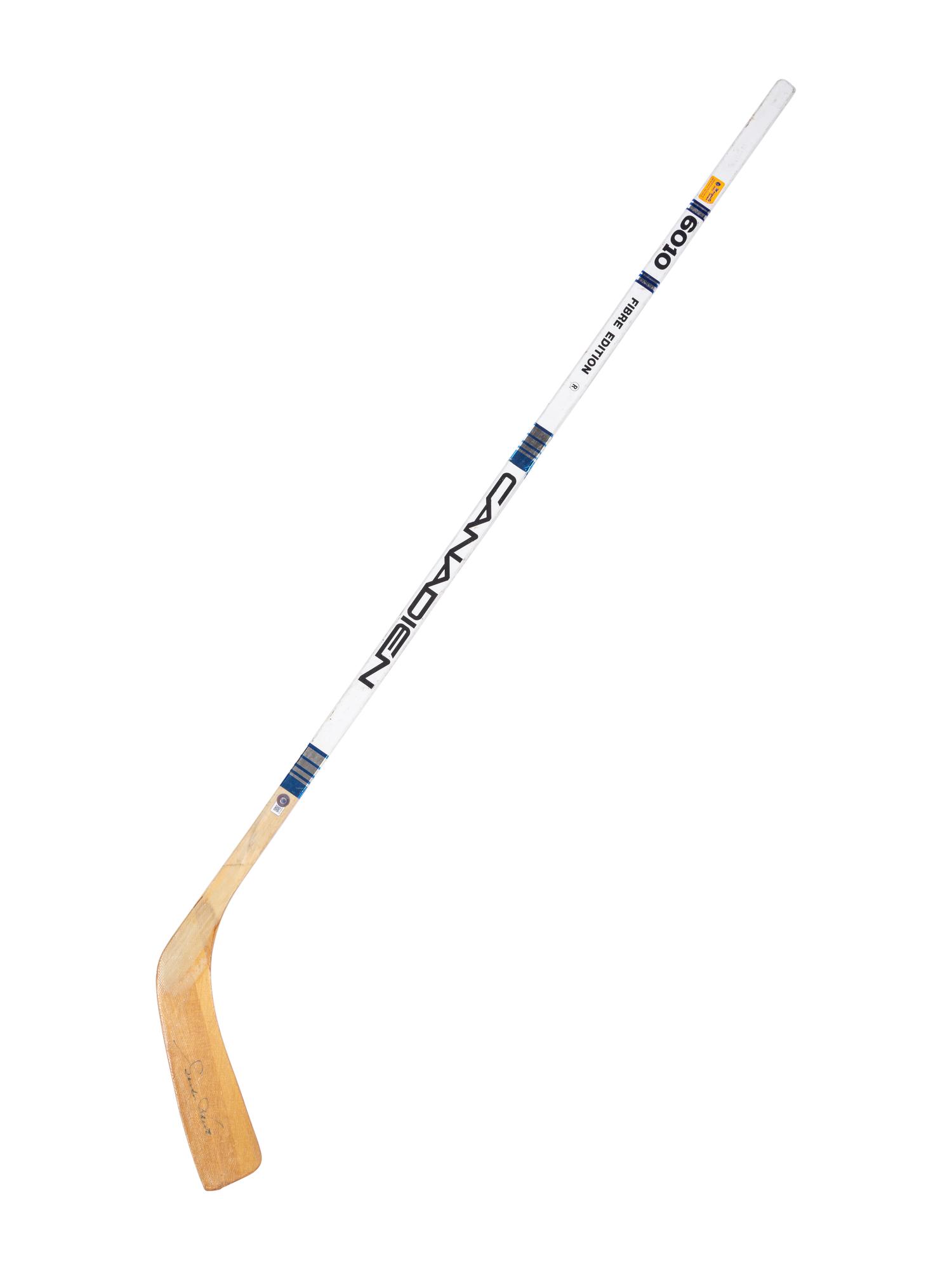 A Gordie Howe Signed Autograph Hockey Stick and Puck (Beckett Authentication Services Certified),