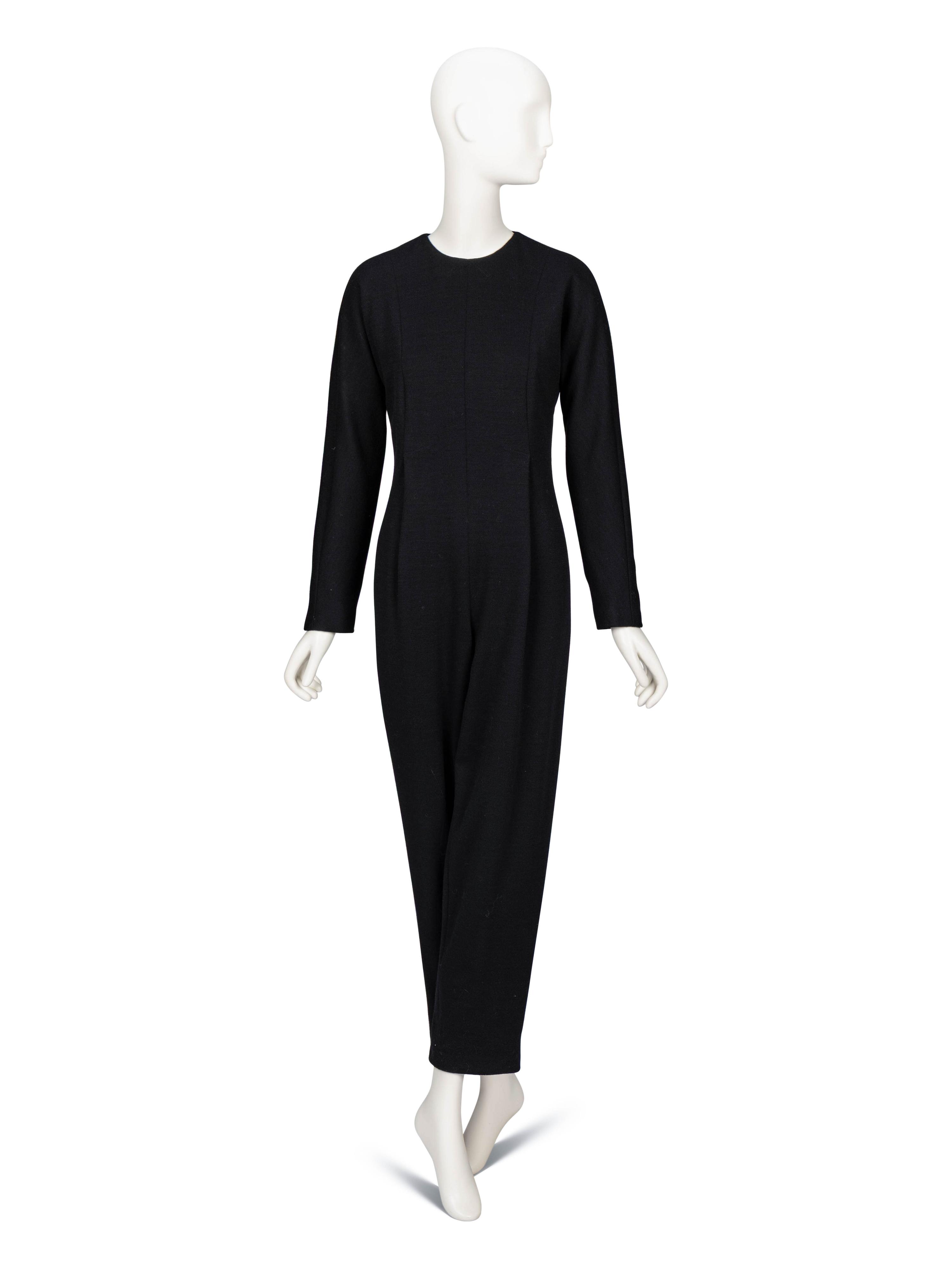 Geoffrey Beene Long-Sleeve Jumpsuit & a Judith Leiber Belt