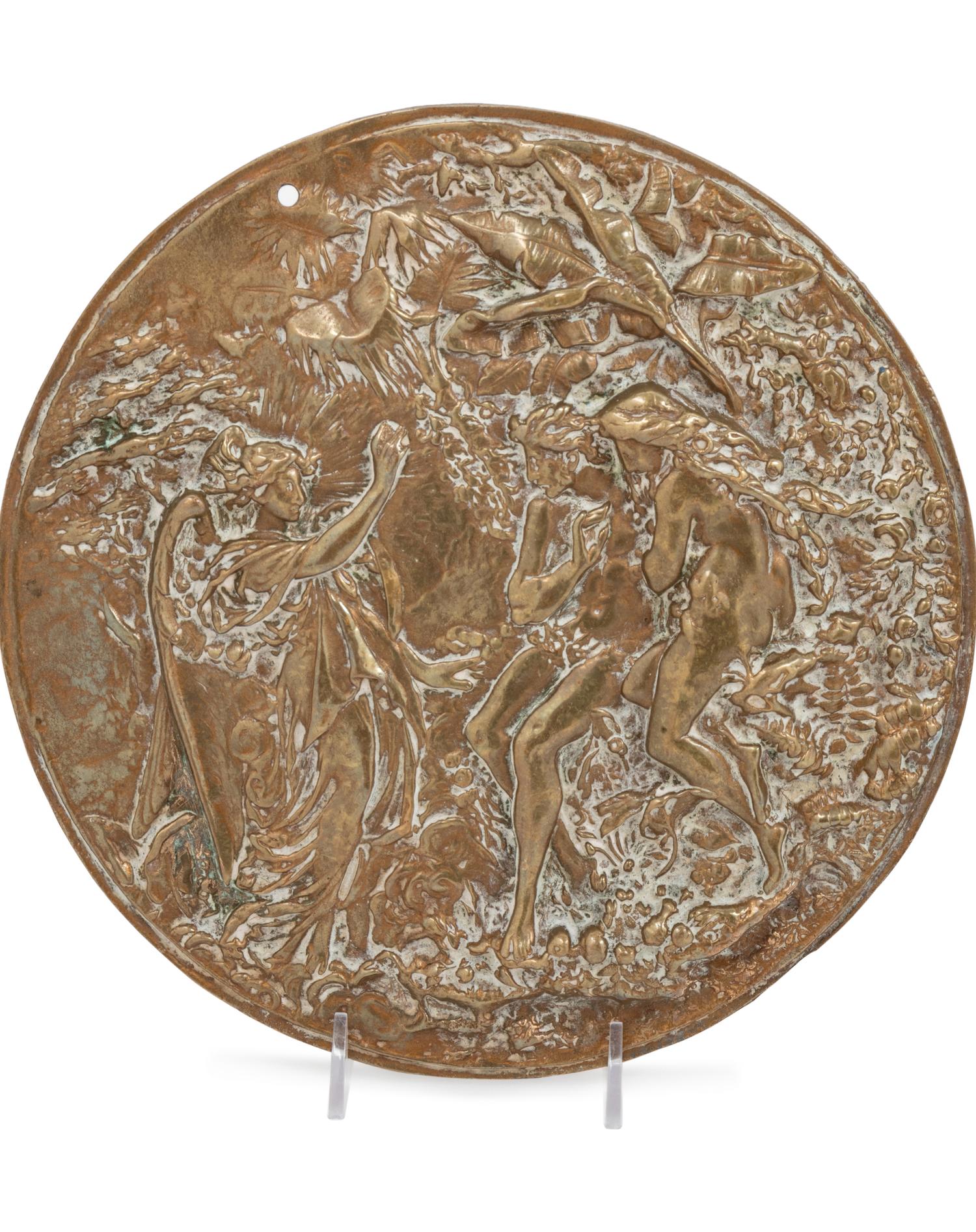 Four Continetal Cast Bronze Figural Plaques