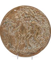 Four Continetal Cast Bronze Figural Plaques