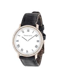 TIFFANY & CO., 18K WHITE GOLD AND DIAMOND WRISTWATCH