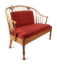 An American Settee and Ladderback Rocker
