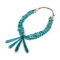 Pueblo Multi-Strand Turquoise Necklace, with Four Joclas