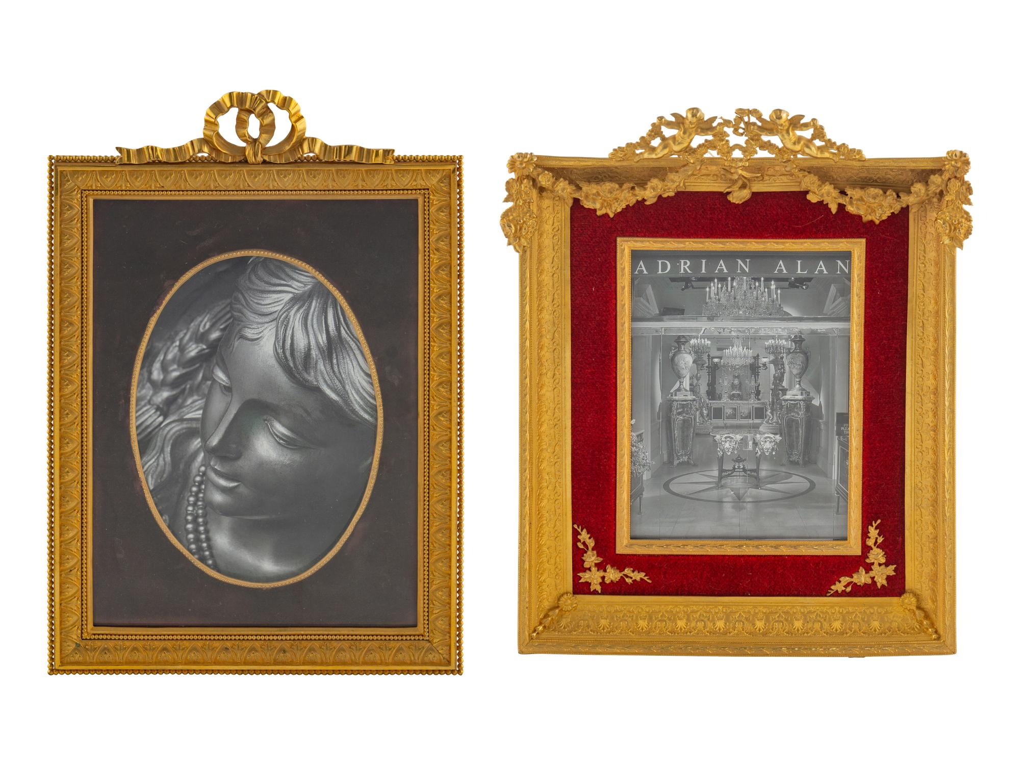 Two French Gilt Bronze Frames