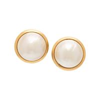 Yellow Gold and Mabé Pearl Earrings