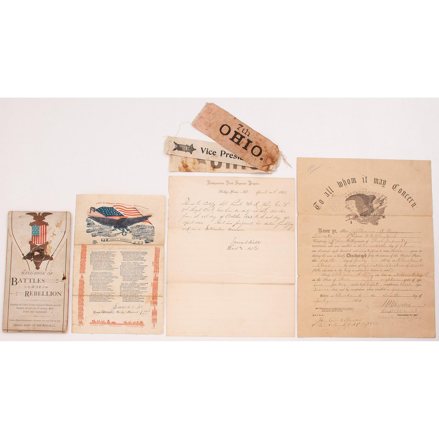 [CIVIL WAR]. Archive of William M. Perry, Ohio 7th Volunteer Infantry.