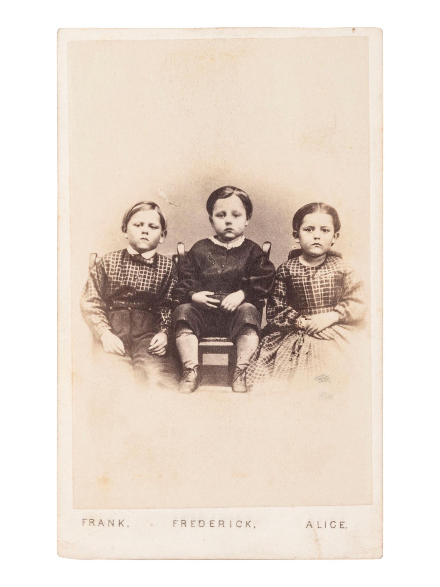 [CIVIL WAR]. WENDEROTH, TAYLOR & BROWN, photographers. The Children of the Battle Field. Philadelphia, PA, 1865.