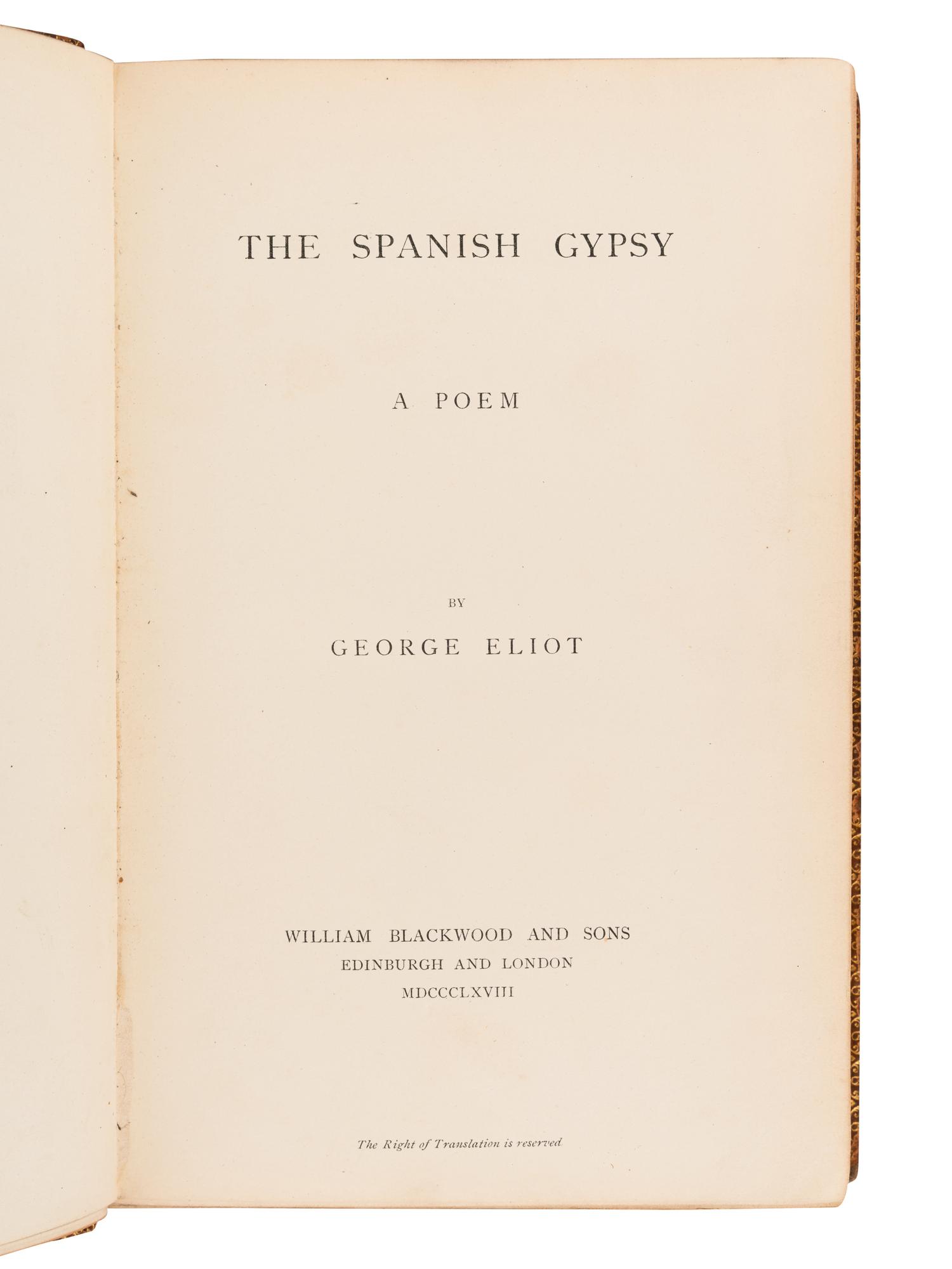 ELIOT, George ("Mary Anne Evans Lewes") (1819-1880). A group of 5 works, comprising: