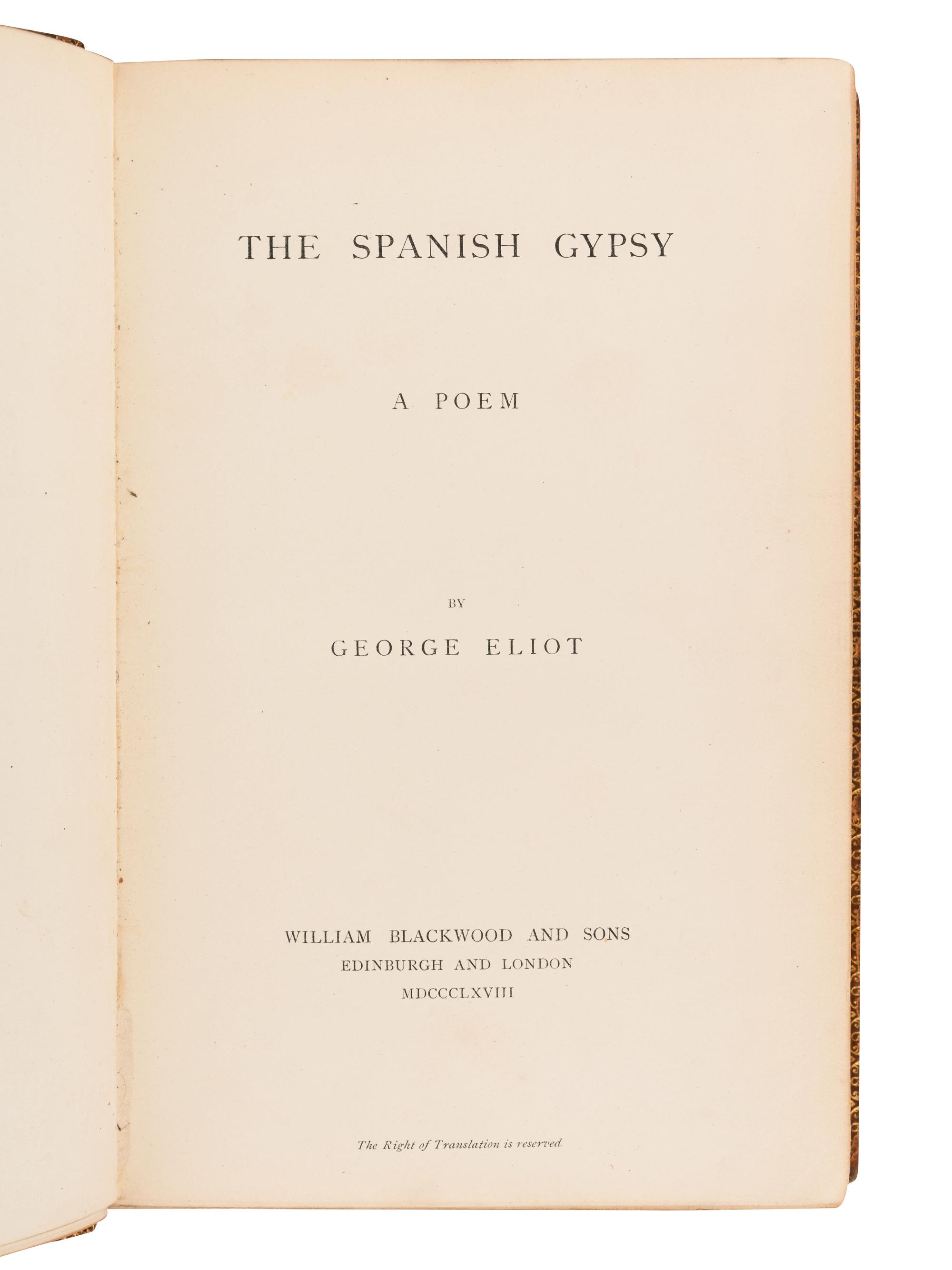 ELIOT, George ("Mary Anne Evans Lewes") (1819-1880). A group of 5 works, comprising: