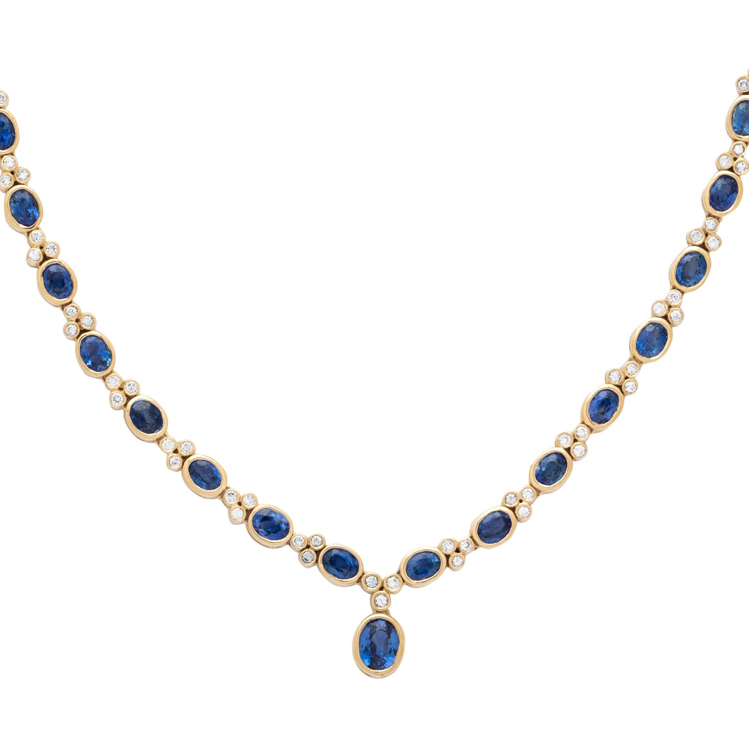 SAPPHIRE AND DIAMOND NECKLACE