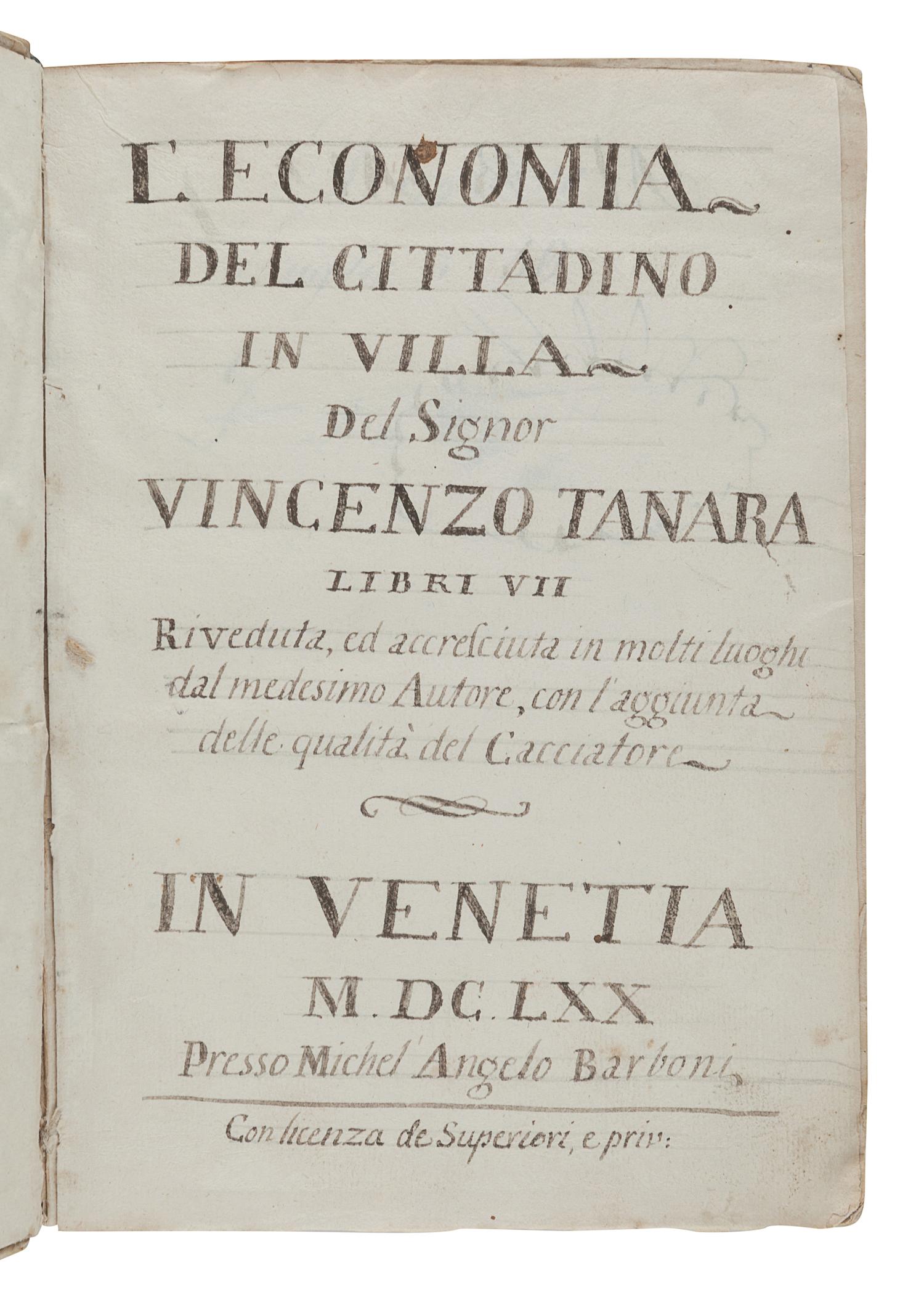 [17th CENTURY PRINTING - ITALY]. A group of 5 works, comprising: