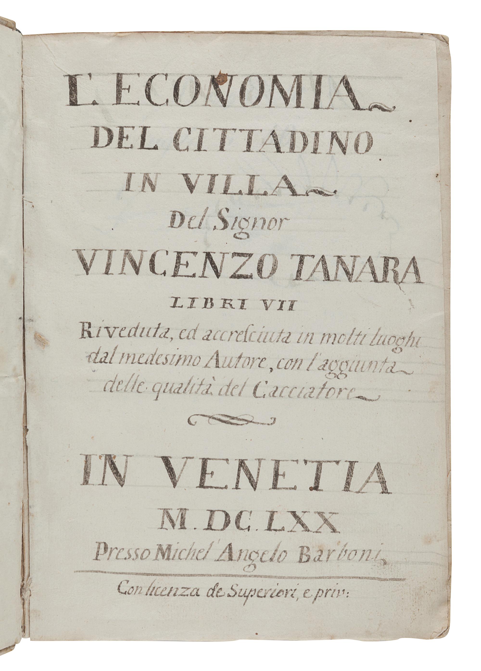 [17th CENTURY PRINTING - ITALY]. A group of 5 works, comprising: