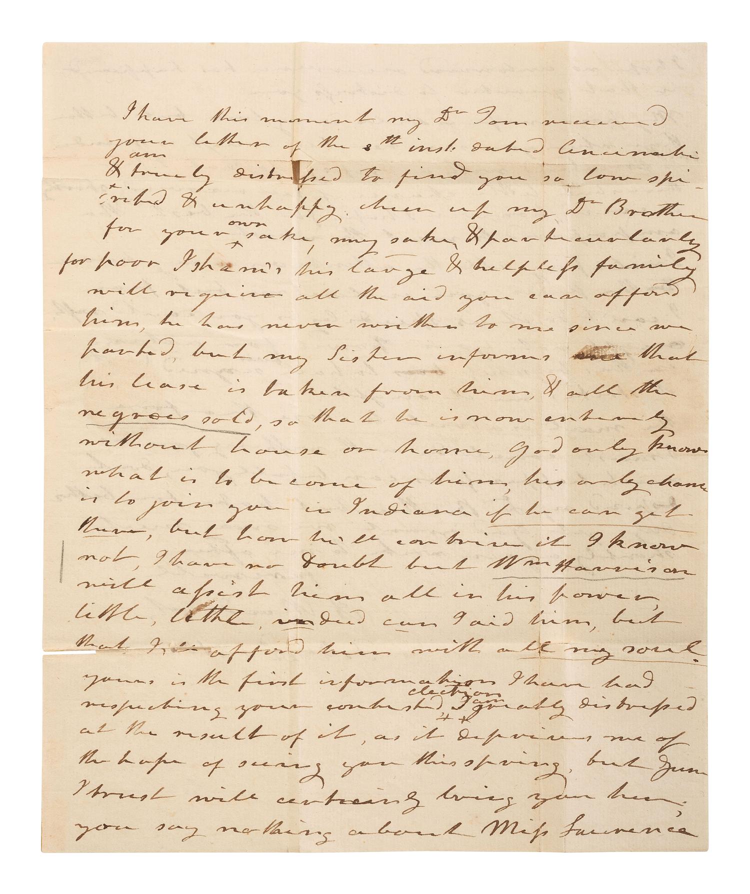 [ENSLAVEMENT & ABOLITION]. A group of six letters associated with enslaved individuals, including a letter related to the Randolph family of Virginia.