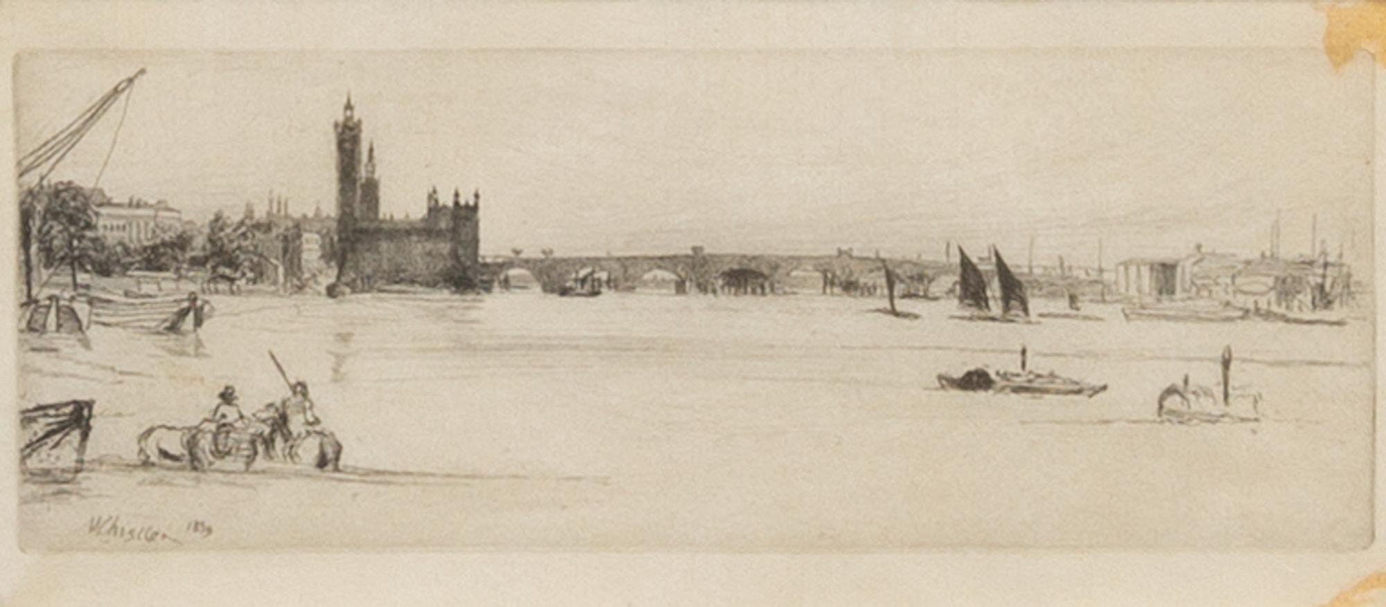 James Abbott McNeill Whistler, (American, 1834-1903), Old Westminster Bridge (from the Thames set)