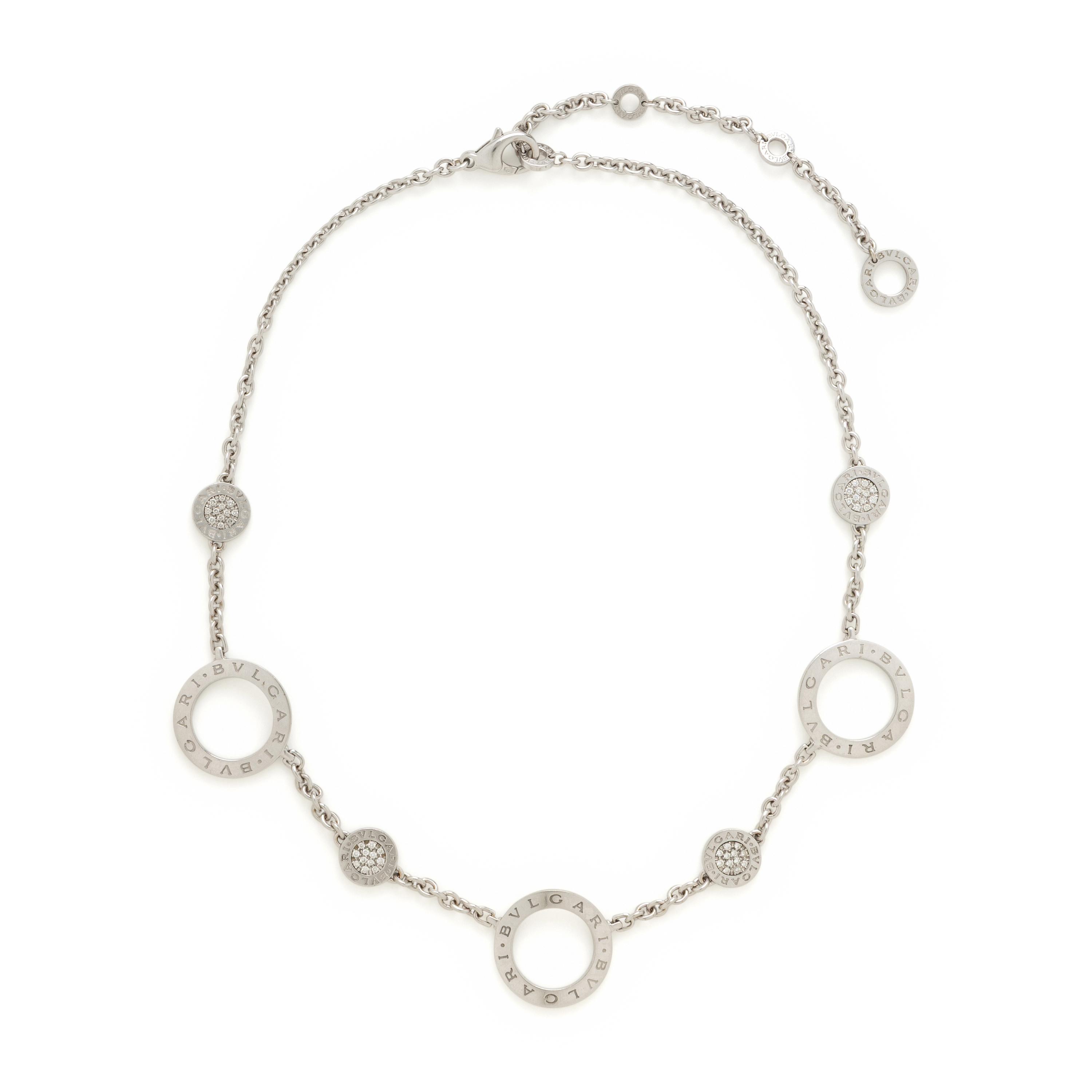 Bulgari, 'Bulgari Bulgari' White Gold and Diamond Necklace
