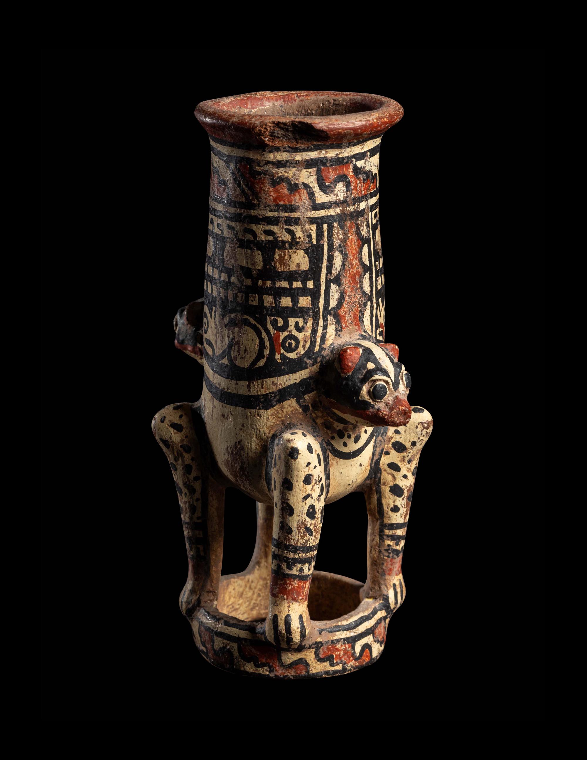 A Chiriqui Polychrome Vessel in the Form of a Monkey