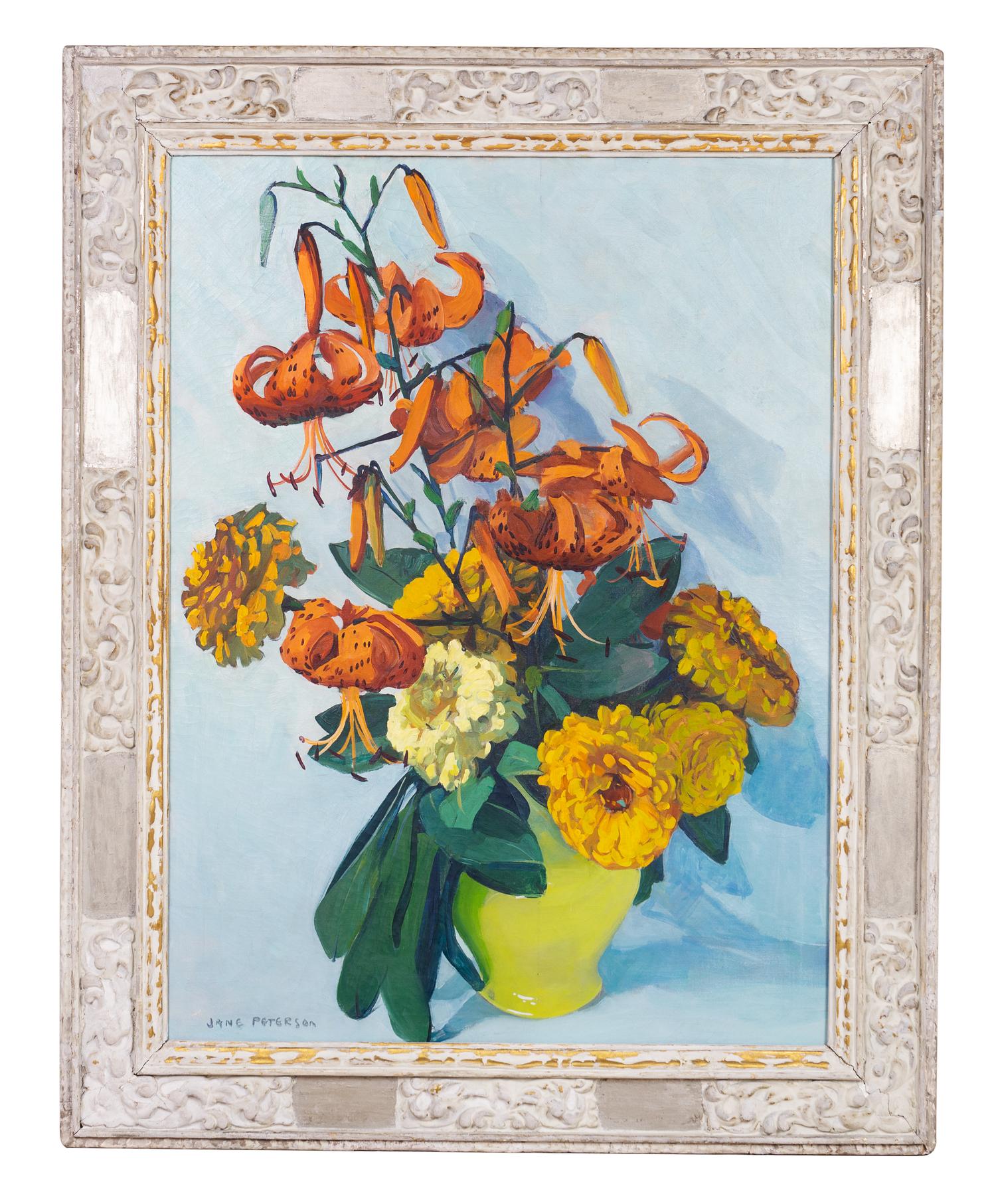 Tiger Lilies and Zinnias