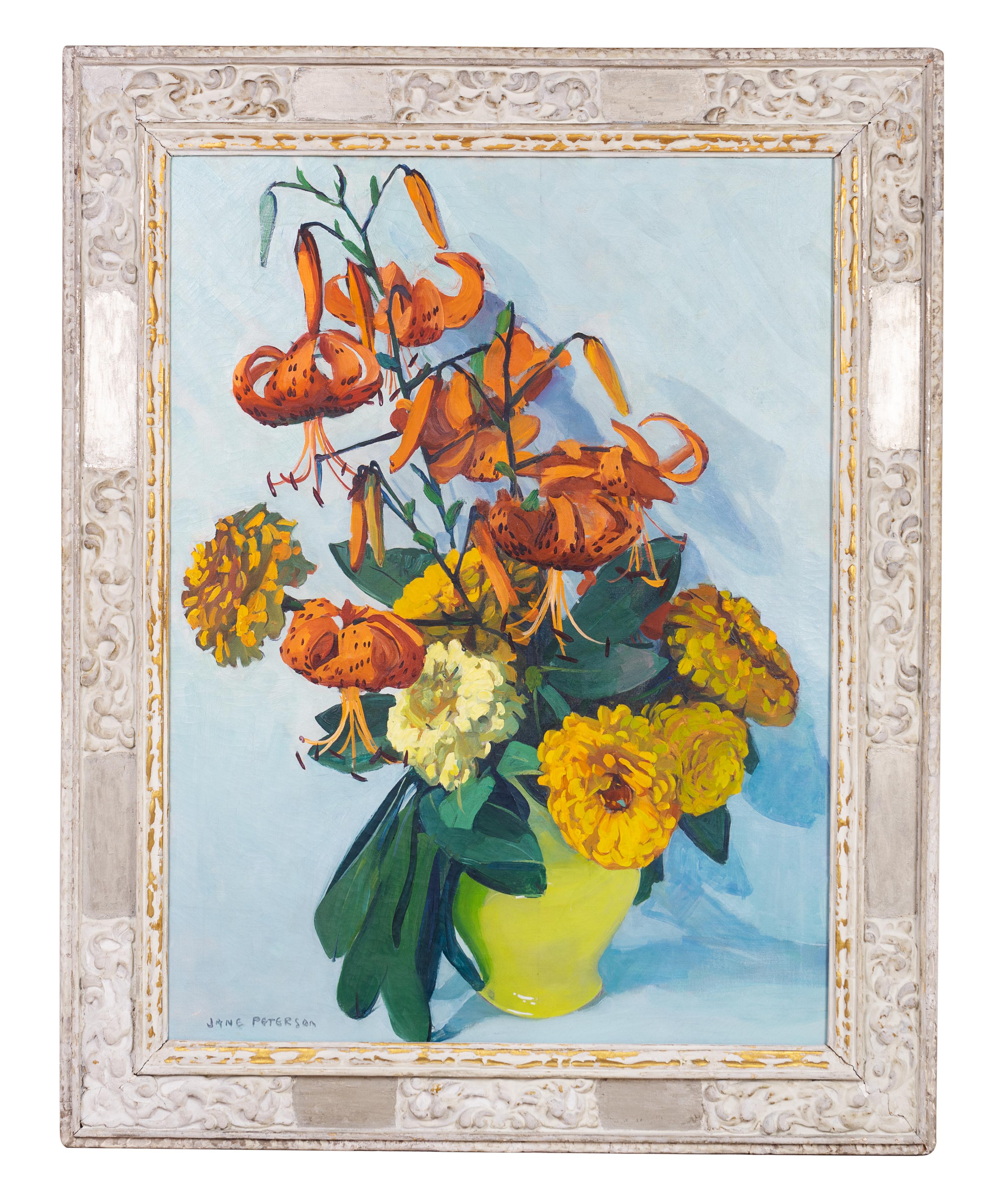 Tiger Lilies and Zinnias