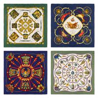 Hermès, Four Silk Scarves 90