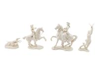 Four German Blanc-de-Chine Porcelain Figures
